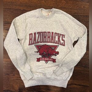 Gray Charlie Hustle Razorbacks Sweater XS
